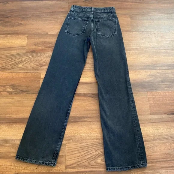 Zara High Rise Straight Black Jeans - Picture 4 of 12